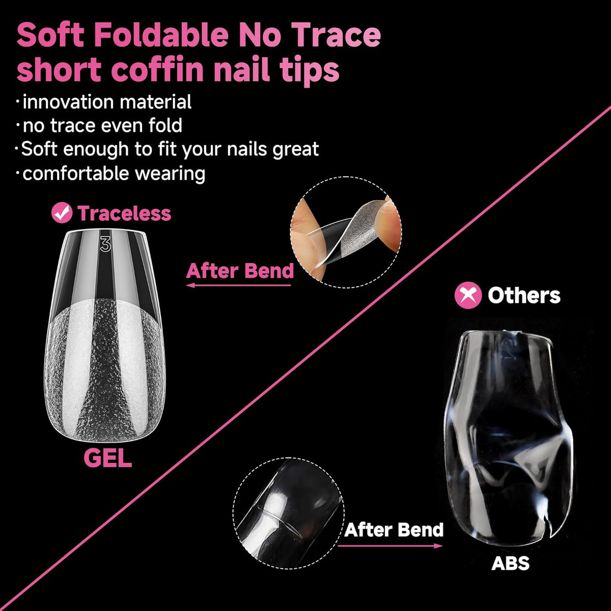 UNA GELLA Short Coffin Nail Tips, 312pcs Short Coffin Gel Nails Tips Pre-shape Half Matte Fake Nails 12 Sizes Full Cover Press on Nails for Acrylic Nail Extension DIY Salon at Home