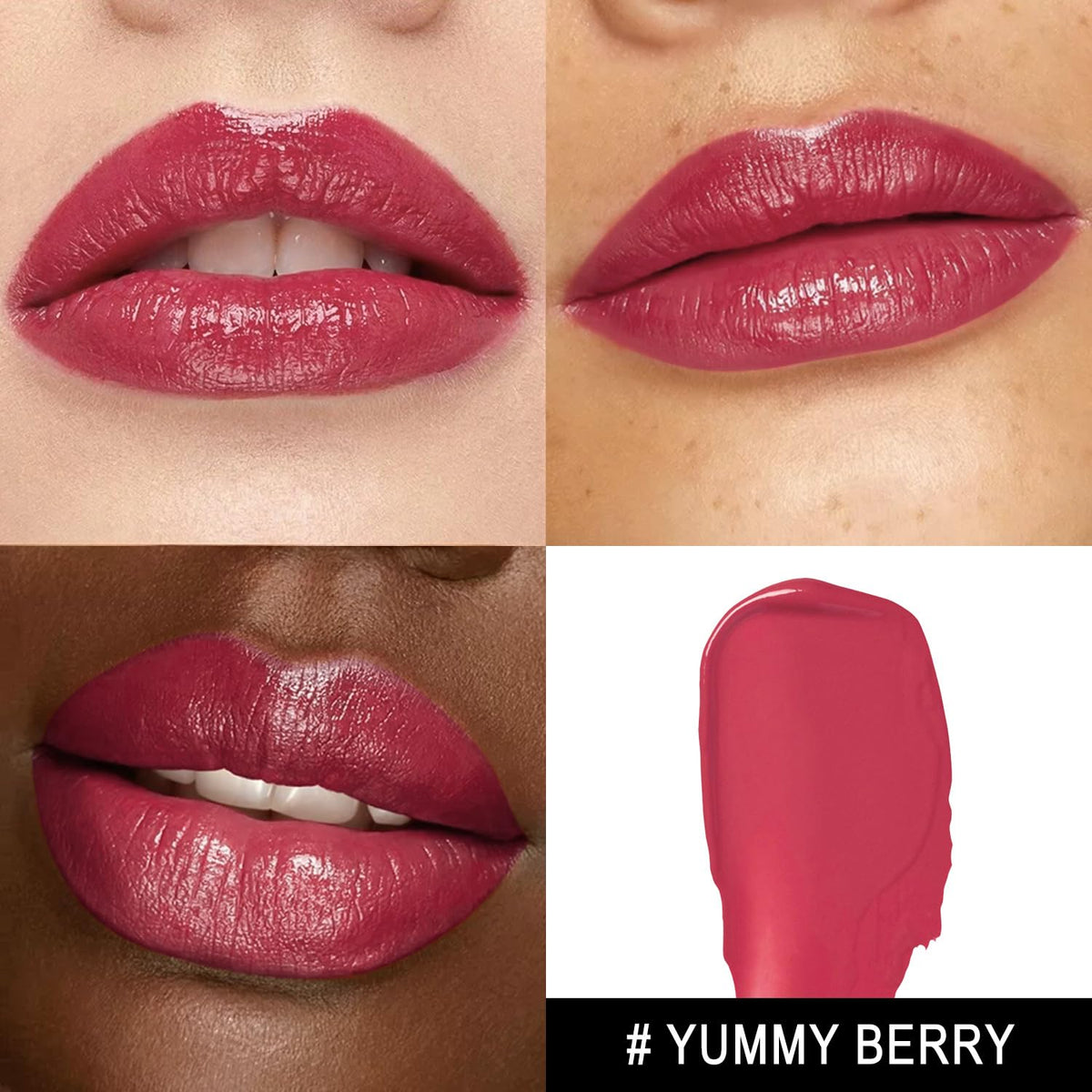 3Pc Moisture Lipsticks for Women Pink Purple Berry Lipstick Hydrate Tinted Lip Balm for Dry Cracked Lips Glossy Lip Color, MA62/65/57