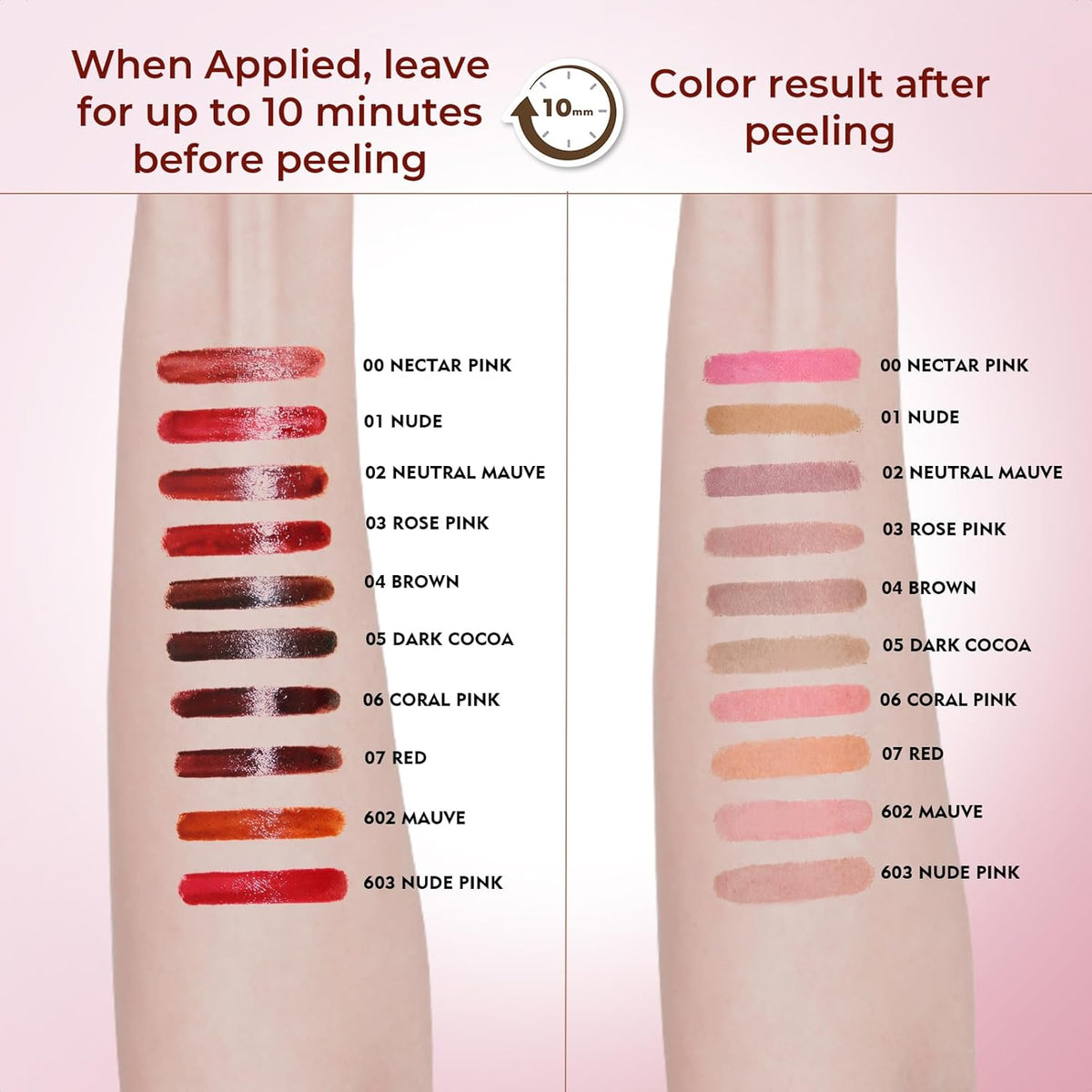 Lip Liner Stain Peel Off with Tweezer, Long Lasting Matte Lip Tattoo, Highly Pigmented Color Lip Tint Makeup, Waterproof, Transfer-proof Lipstain for Women, for All Skin Types Rose Pink