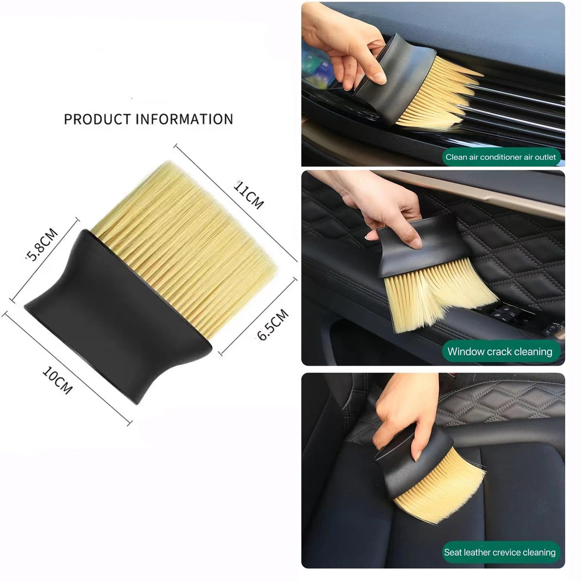 LVSENLIN 10pcs Auto Car Detailing Brush Set,Car Interior Cleaning Kit,Including 5pcs Car Detailing Brushes, 3pcs Wire Brush and 2pcs Different Soft Bristle dusting Brush for car Interior.