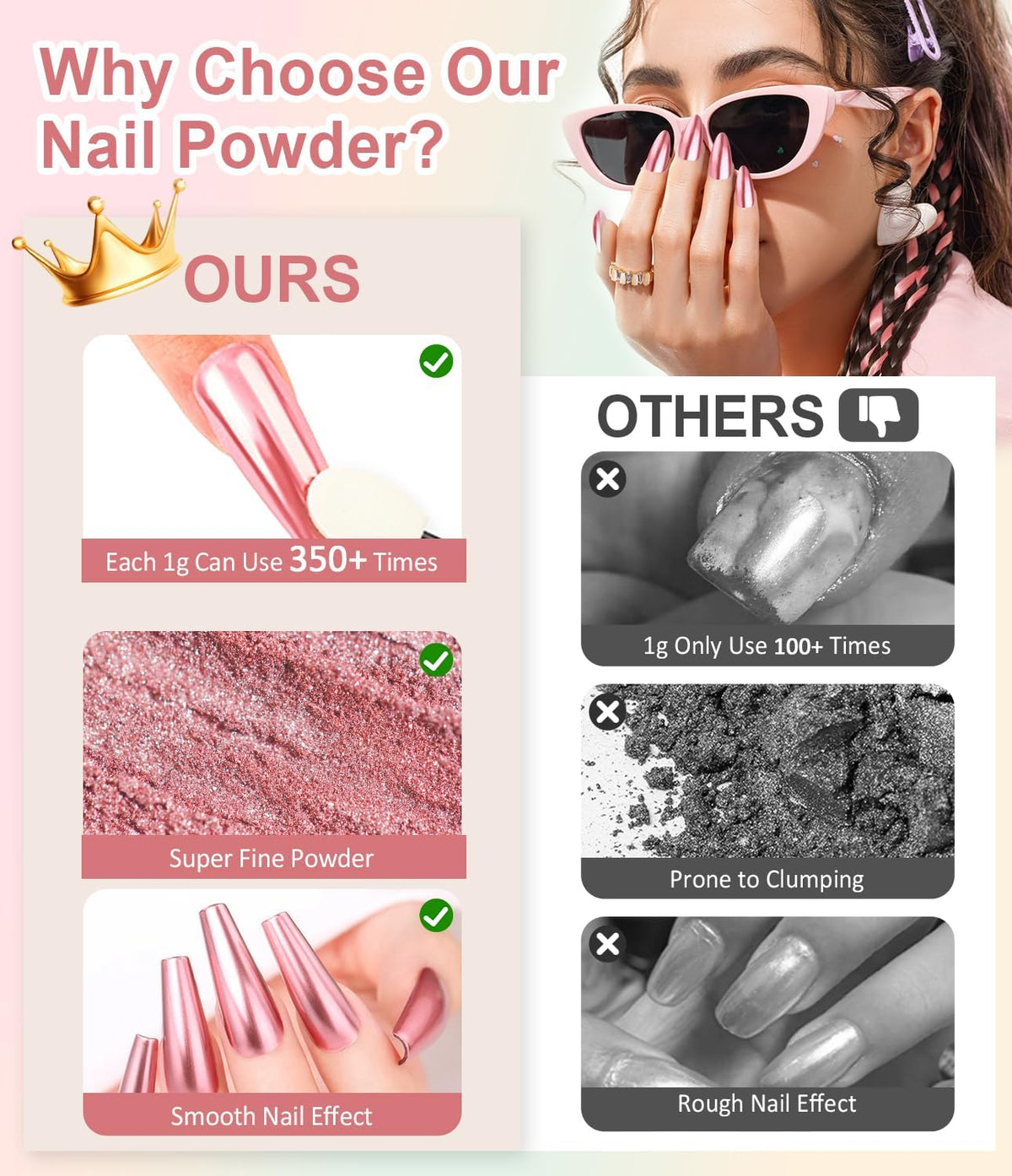 Chrome Nail Powder BISHENGYF - Iridescent Aurora Mermaid White Pearl Chrome Nail Powder Mirror Effect Metallic Glod Silver Chrome Powder for Nail Art DIY Salon