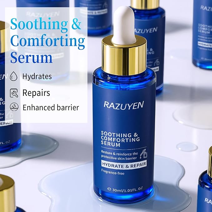 Soothing Collagen Serum for Face, Repair And Moisturize Skin, Anti Aging Face Serum for Women With Panthenol, Gentiana Scabra Root Extract, 1.01 FL OZ