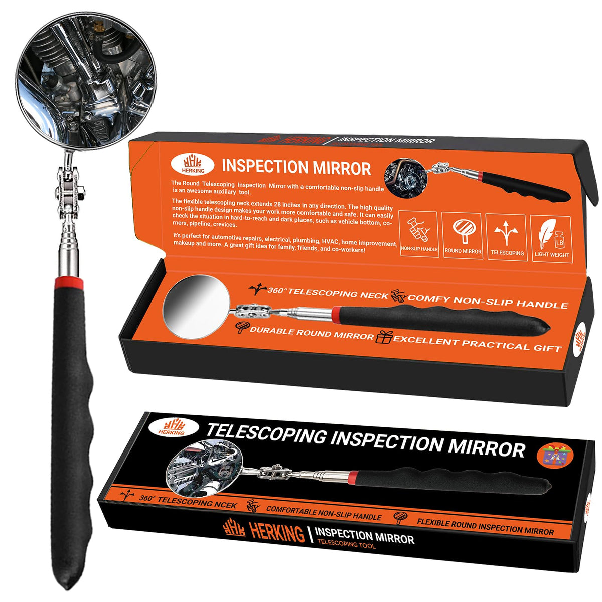 Mens Gifts for Him Telescoping Magnetic Pickup Tool with Telescoping Inspection Mirror, Unique Fathers Day Gifts for Men, Dad, Husband Boyfriend Birthday Gifts
