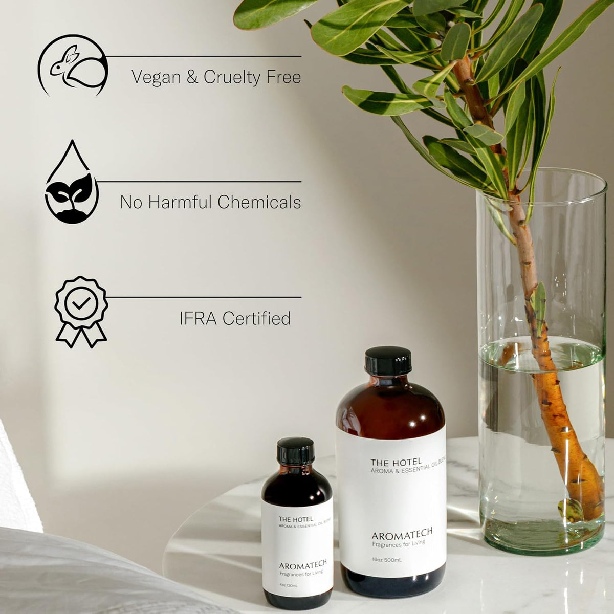 AromaTech The Hotel Premium Aroma Oil – Elevated & Luxurious Home Fragrance with Notes of Lavender, Citrus & Juicy Peach for Scent Diffusers, Cold-Air and UltraSonic Scent Machines – 60 mL