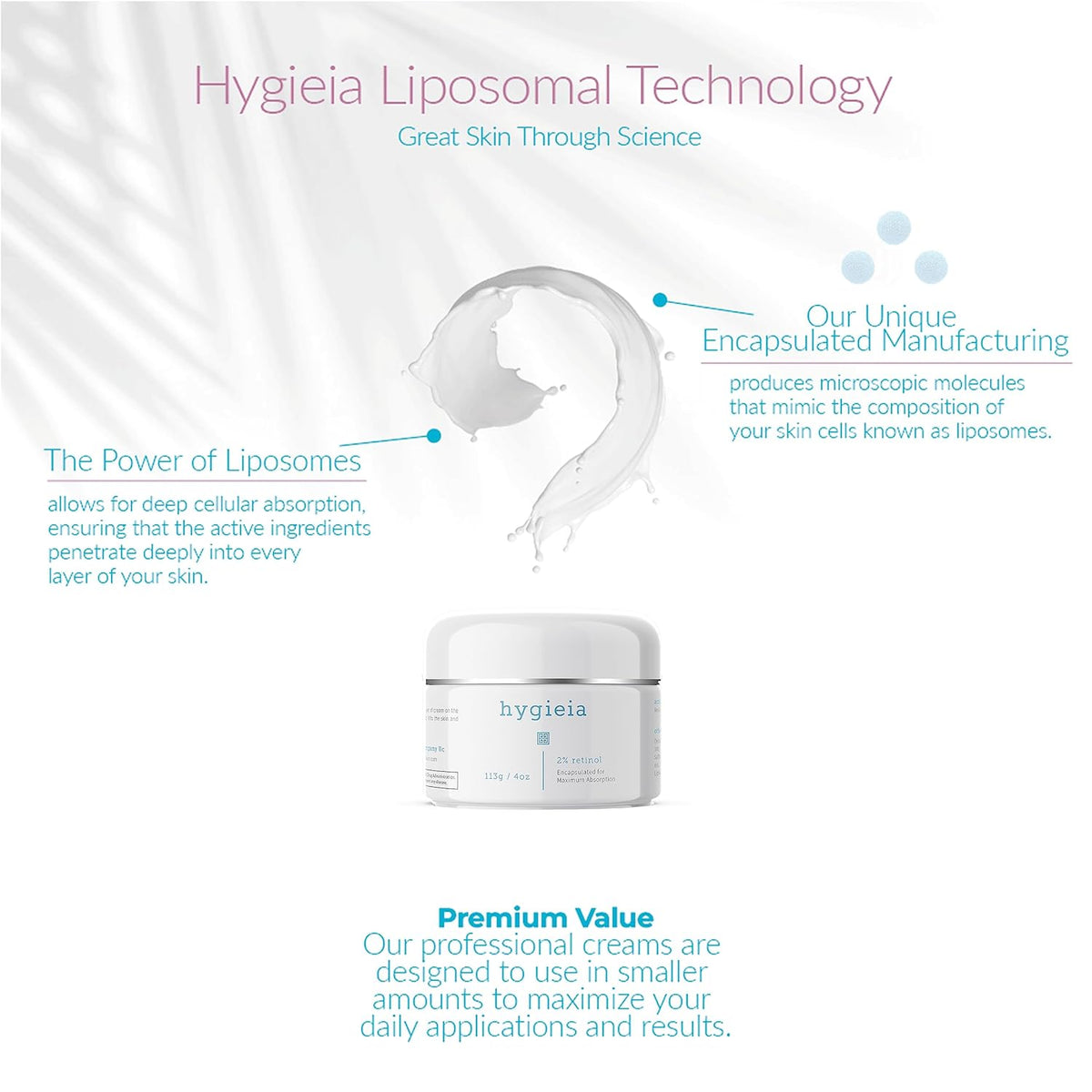 Hygieia + Encapsulated 2% Retinol Cream, 4oz – Liposomal Anti-Wrinkle Cream for Face, Neck & Body – Fast & Deep Cellular Absorption – Day or Night Cream for Firming, Lifting & Repairing Aging Skin