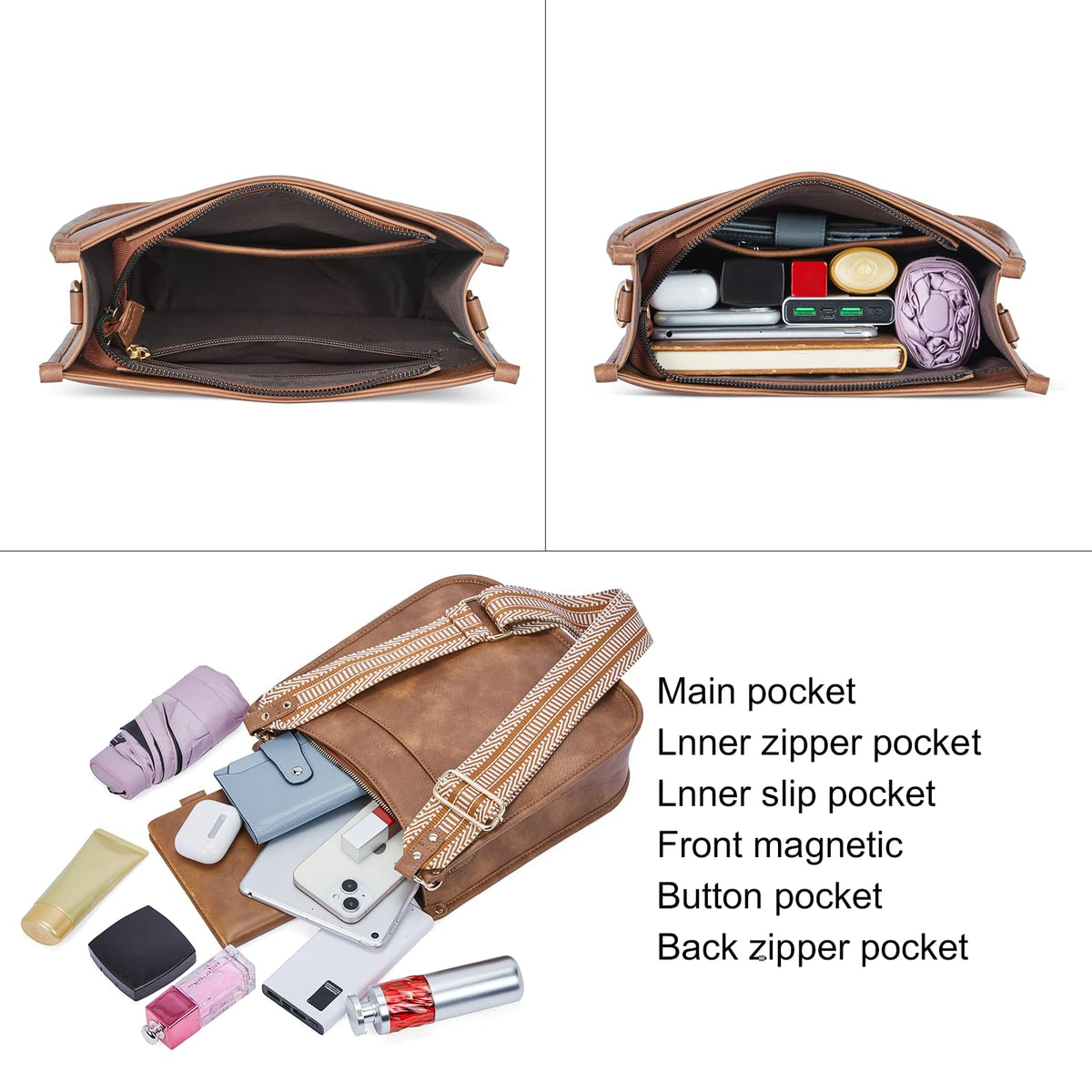 CLUCI Crossbody Bags For Women Trendy Fashion Shoulder Bag Vegan Leather Purse For Ladies with Adjustable Strap