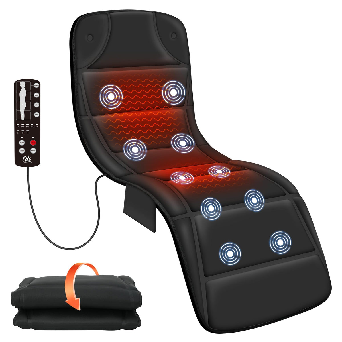 CILI Full Body Massage Mat with Heat, Vibration Back Massage Pad, Full Body Massager for Neck Back Pain, Massage Mattress Pad, Gifts for Men Women