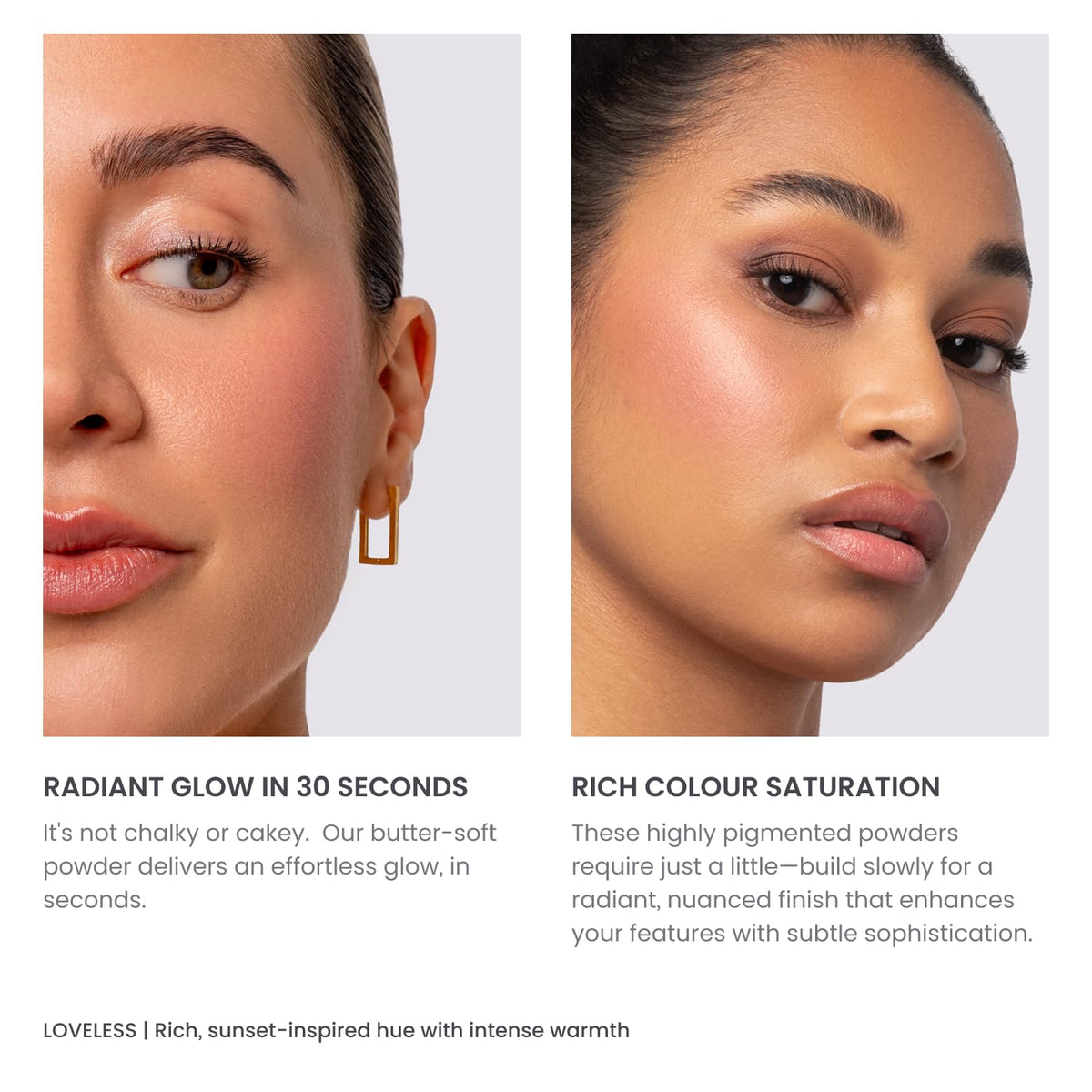 Phase Zero Makeup Powder Blusher - "Loveless" - 4g / 0.141 oz - Full Coverage, Natural Blush - Soft, Buildable Pink, Coral, Peach & Golden Hues - Matte & Shimmering Shades Gives Cheeks a Radiant Glow