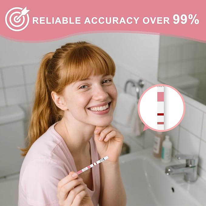 Pregnancy Test Strips with Urine Cups, hCG Detection Home Pregnancy Test, Sensitive & Over 99% Accurate, 40 Count Individually Wrapped, Rapid Pregnancy Tests Kit 5mm Wider 25mIU/mL