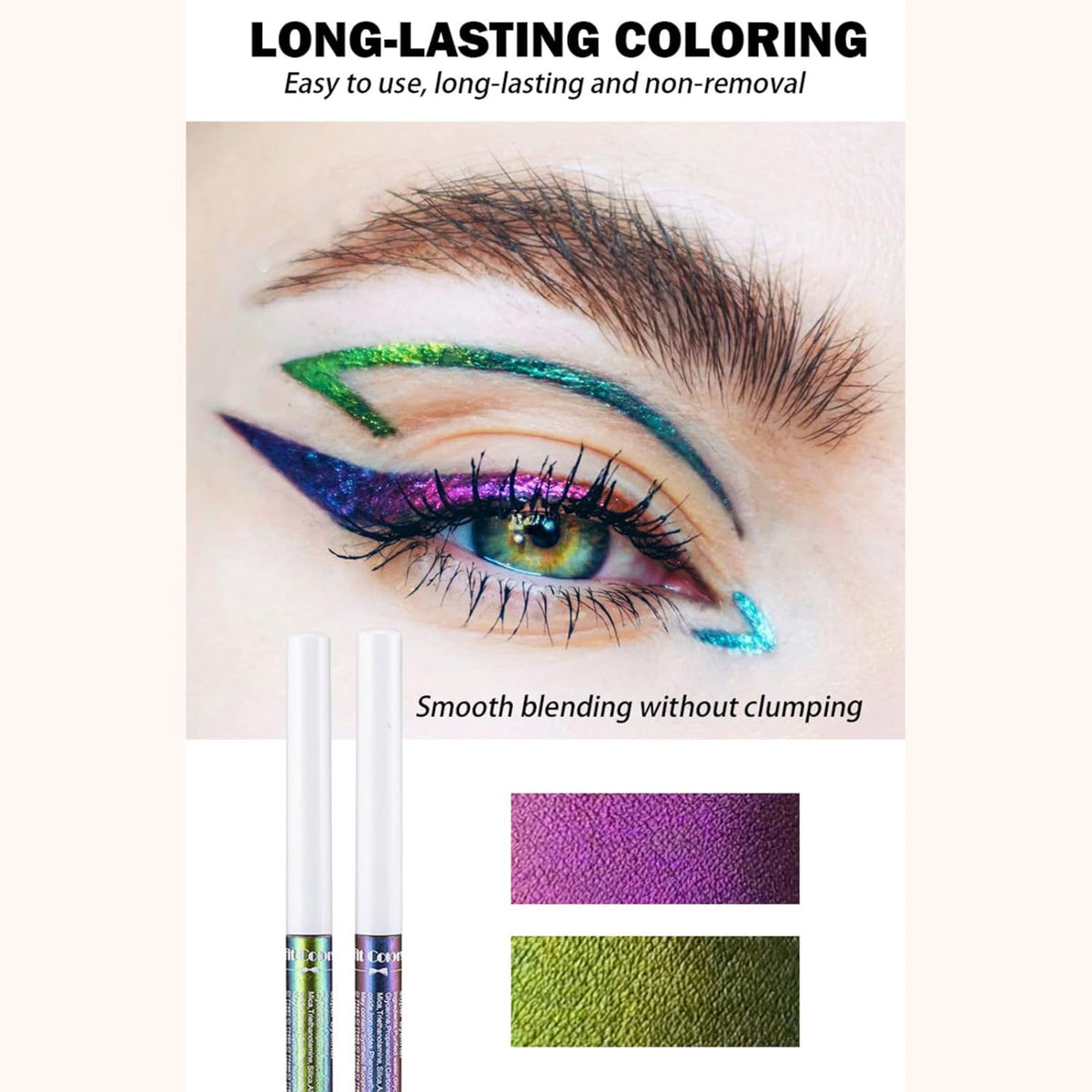 Corlo Glitter liquid eyeliner waterproof, Metallic Intense Color Shifting Colorful Eyeliner, Eyeliner Gel MultiColor Highly Pigmented Gift Kit for Women and Girls (06)