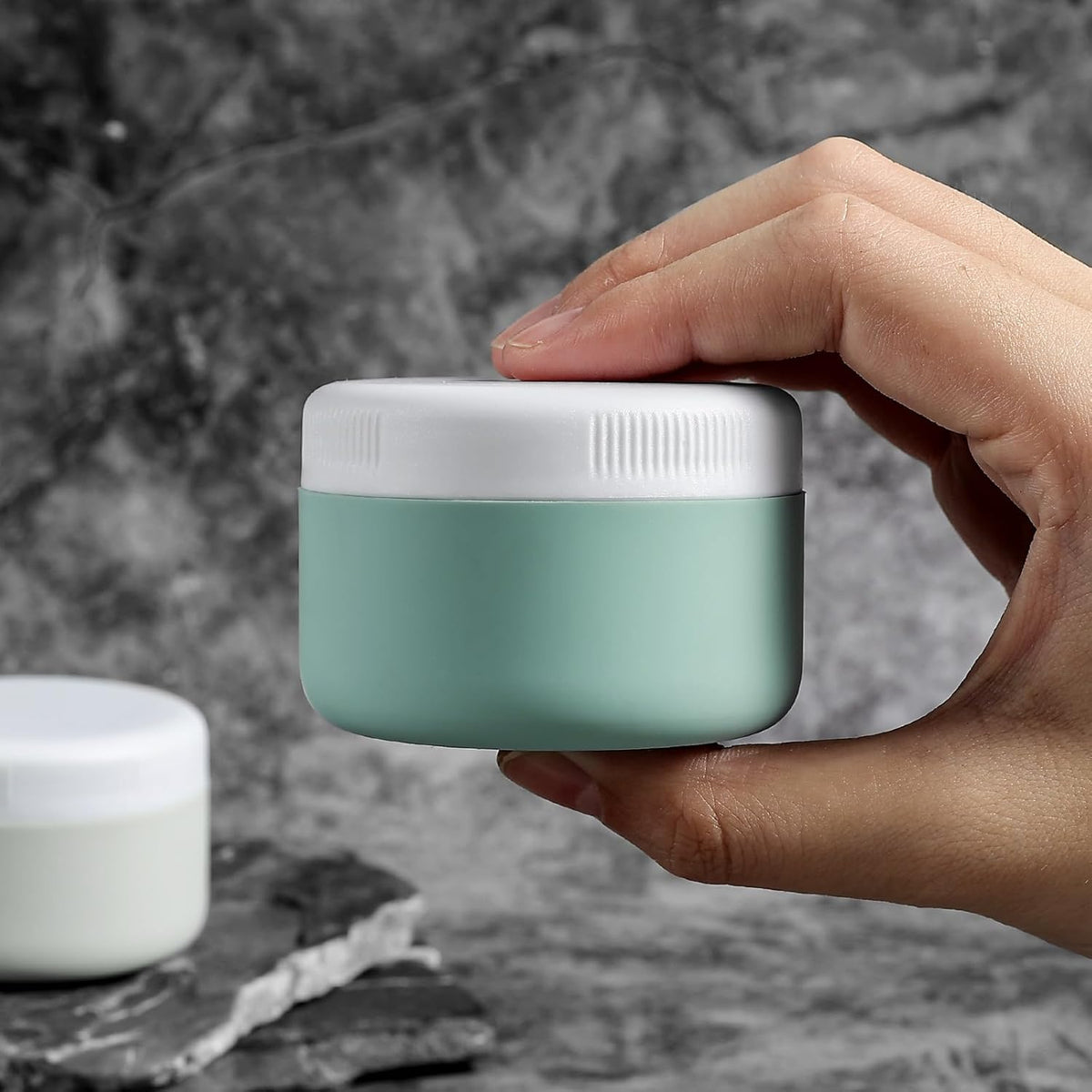 Travel Containers for Toiletries, Silicone Cream Jars BPA-Free, Leak-proof 2oz Travel Size Containers, Portable Size Silicone Jars with Lid for Cosmetic Face Hand Body Cream (4 Pack)