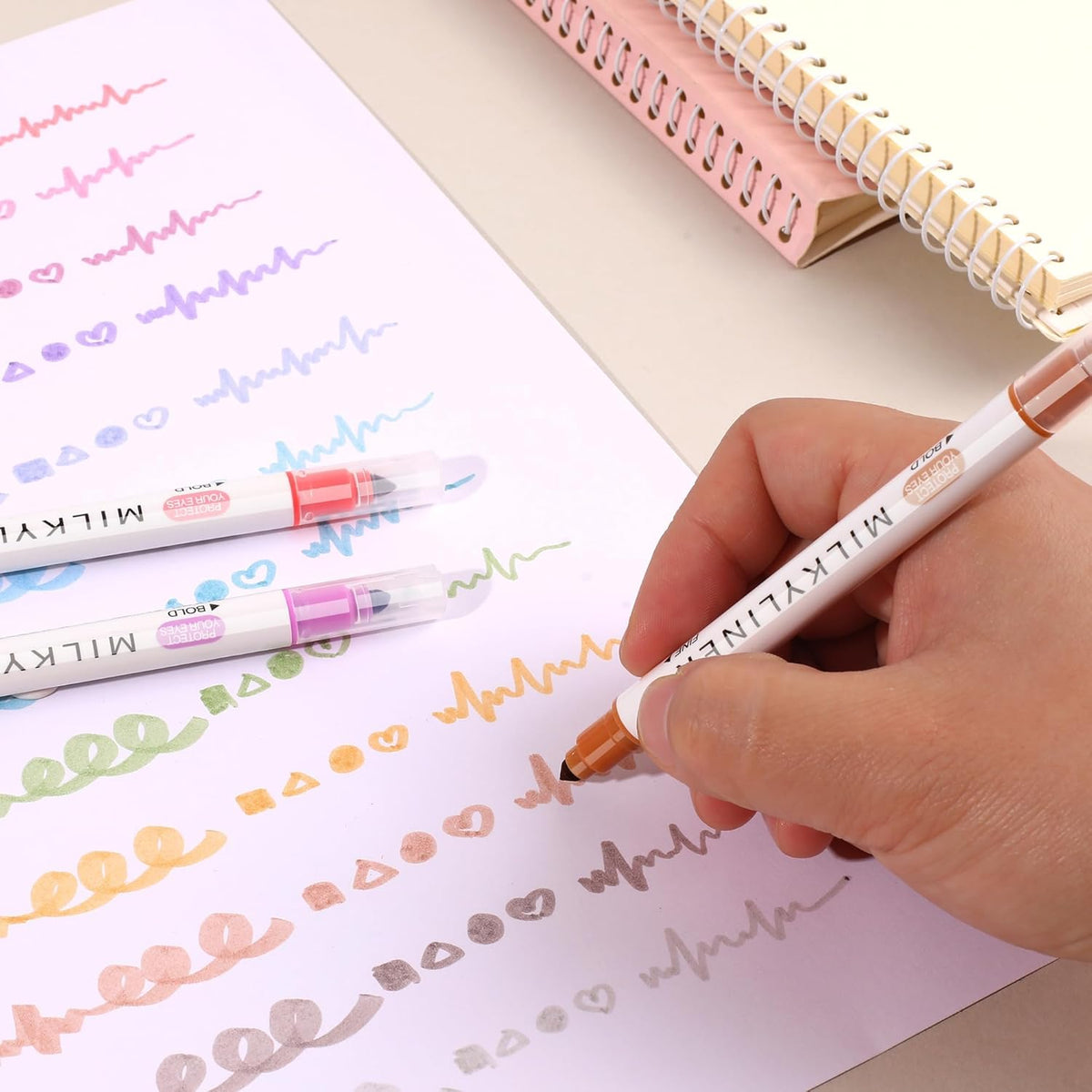 Highlighters Assorted Colors,24 Unique Retro Colors, Pastel Highlighters, Quick Dry Dual tip and Fine Tip No Bleed Highlighter Markers for Bible Journals Planners Books Notes