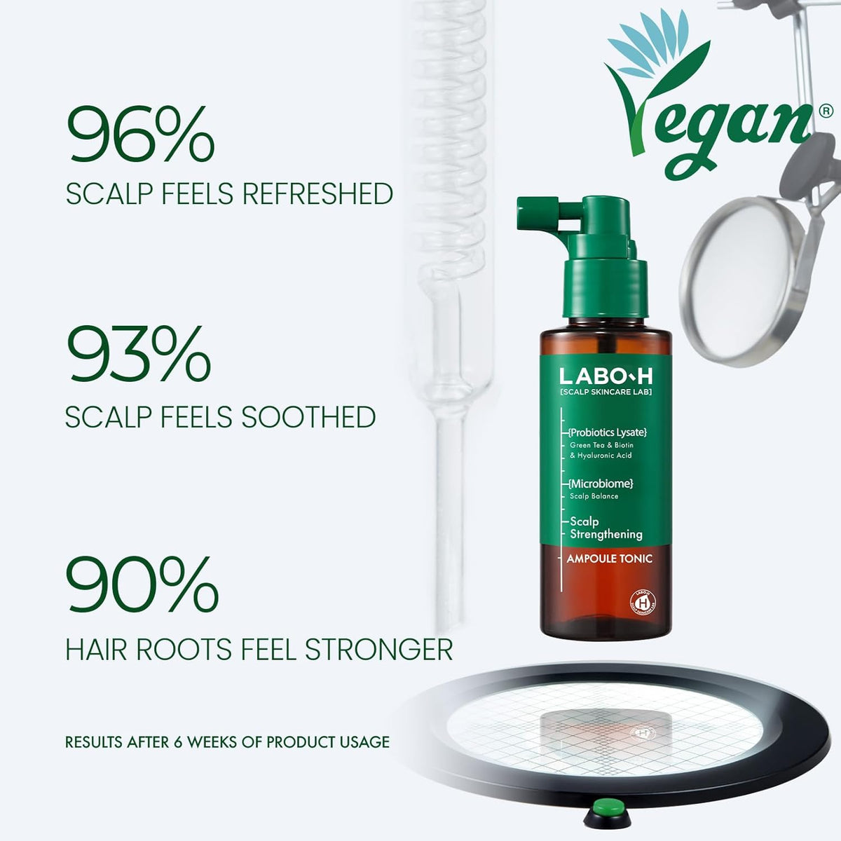 Scalp Strengthening Spray for Hair Growth & Anti-Loss | Vegan Tonic Serum, Instant Cooling & Soothing with Rosemary and Peppermint Oil, Sulfate Free, Korean, 3.38 Fl oz.