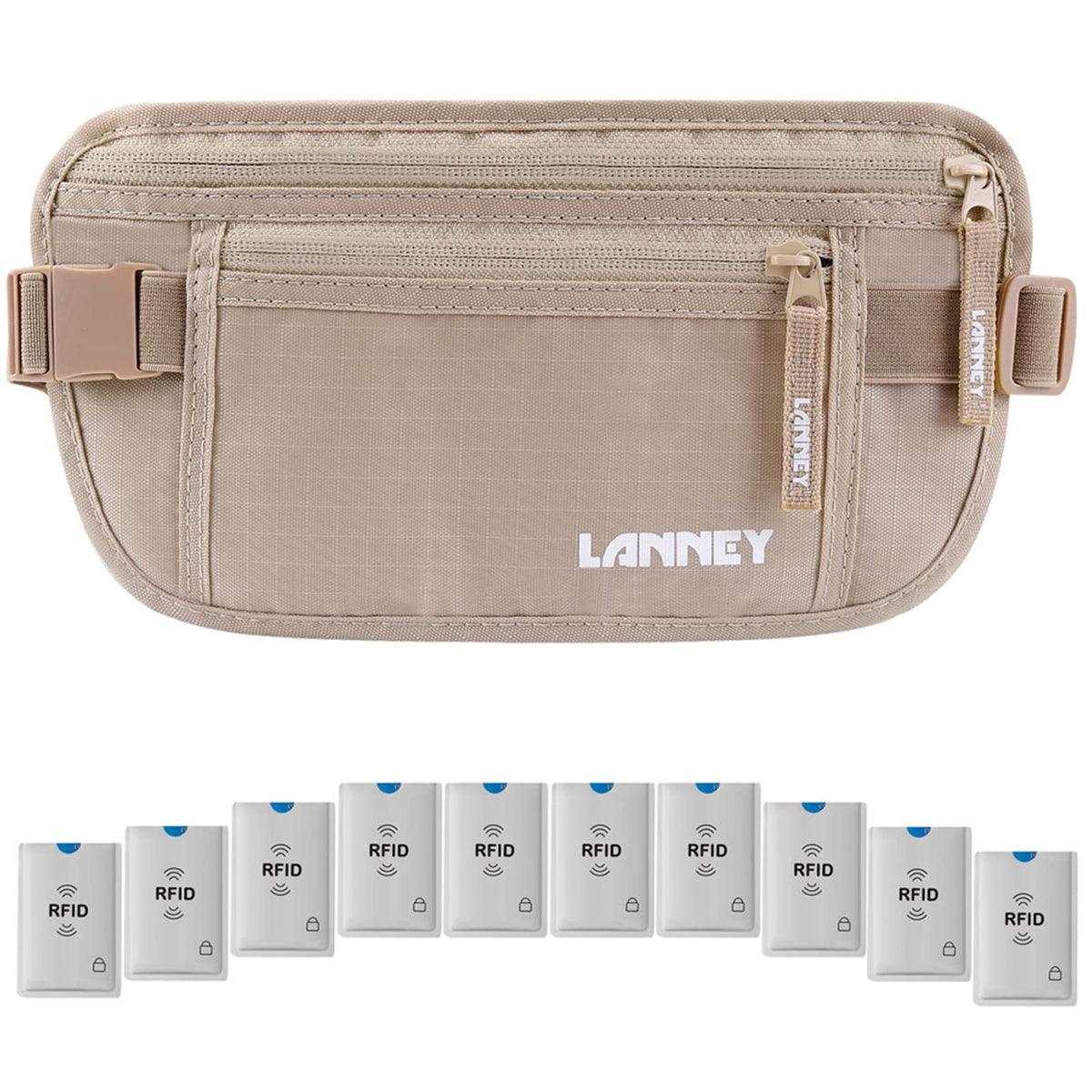 Money Belt for Travel Women and Men Slim Hidden Travel Wallet with RFID Blocking