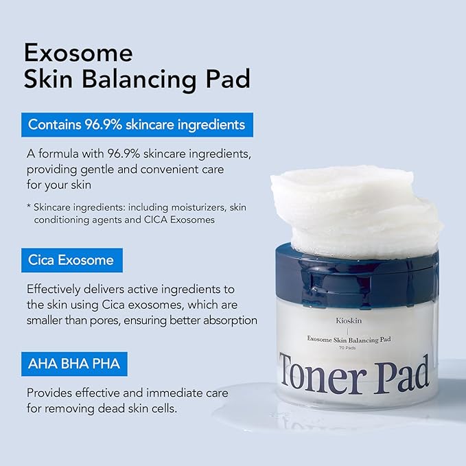 35% Smaller Pores & 32% Reduced Pore Area – Improves Skin Texture by 8% – Soothes, Hydrates & Brightens with CICA Exosomes, AHA/BHA/PHA & Fruit Enzymes – Korean Skincare Favorite Toner Pad Kioskin