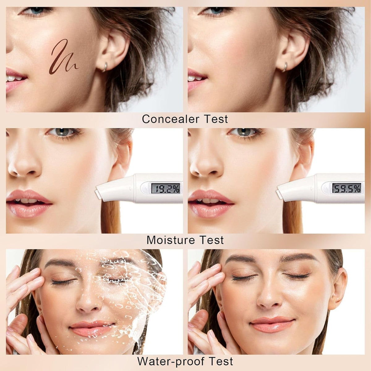 Mushroom Head Air Cushion CC Cream - BB Cream Face Makeup for Mature Skin, Moisturizing Cover Balm Foundation & Long-Lasting Color Correcting Concealer, Even Skin Tone for All Skin Types (Ivory)