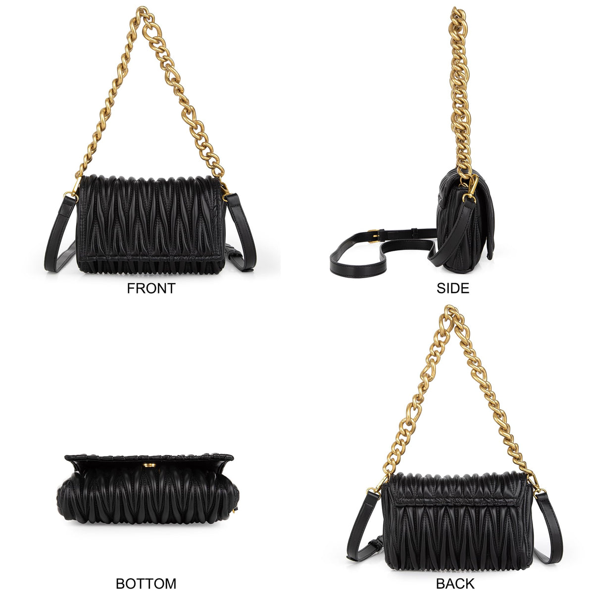 Montana West Quilted Evening Handbags for Women Crossbody Bags Trendy Evening Bag for Ladies MWC-060ABK