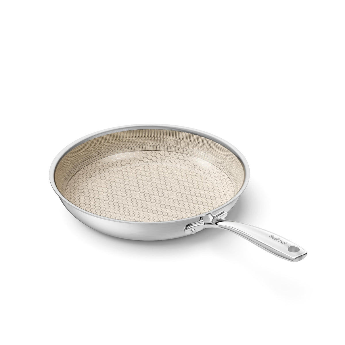 Redchef Ceramic Nonstick Frying Pan 9.5-Inch with Honeycomb Coating, Stay-Cool Handle, Dishwasher & Oven Safe, Induction Ready, PTFE PFAS-Free, All Cooktops