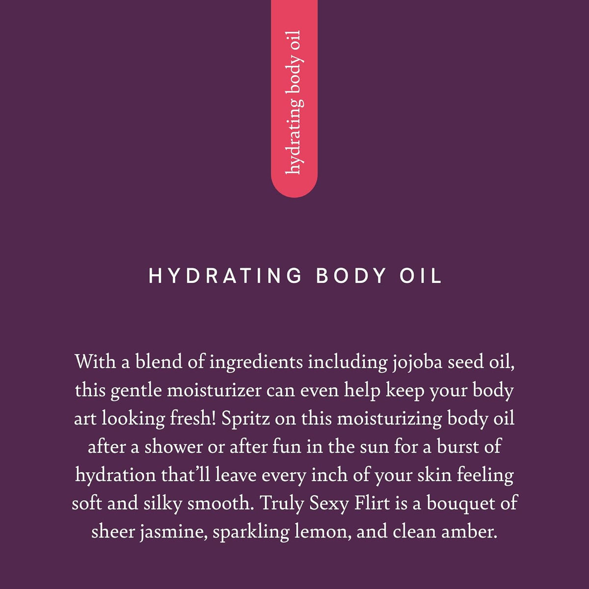 Pure Romance Lustra Hydrating Body Oil - Non-Greasy After Shower Moisturizer for Dry Skin - Infused with Jojoba and Argan Oils - Mist on With Convenient Spray Bottle, 7 Fl Oz, Truly Sexy Flirt