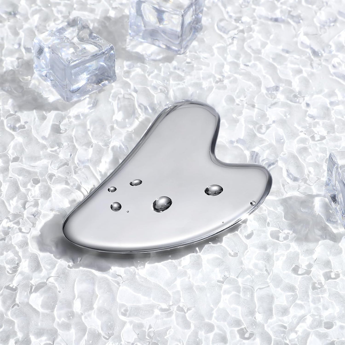 rosenice Gua Sha Facial Tools Stainless Steel Gua Sha for Face Skincare Massage Scraper for Body Metallic Luster