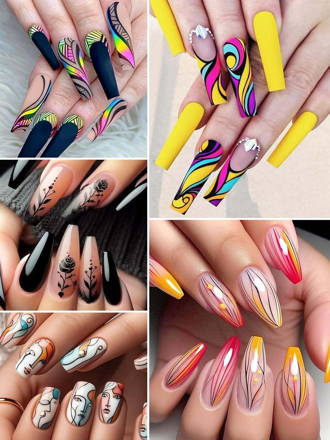 12 Colors Nail Art Pens Kit EBANKU 0.5MM Ultra-Fine Tip 3D Nail Polish Pens Quick-Dry Acrylic Paint Pens Nail Markers Dotting Tools for Home & Salon Manicure