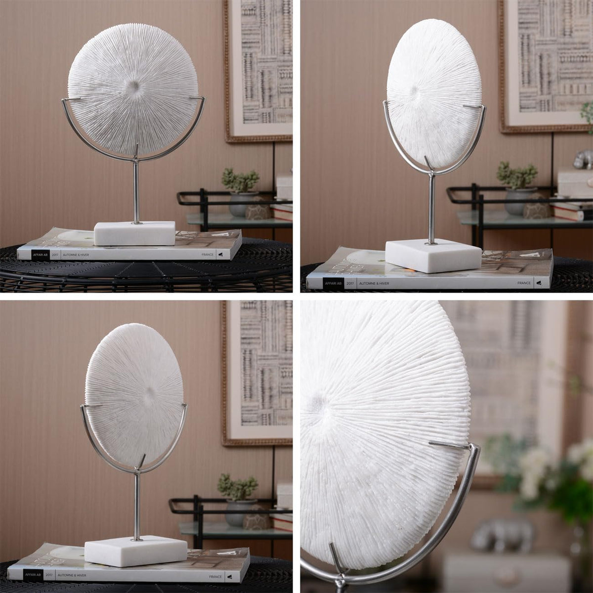 HAUCOZE Modern Sculpture Decor Abstract Statue Figurine Screen Arts Gifts Bookshelf Crafts Polyresin 13.0 inch