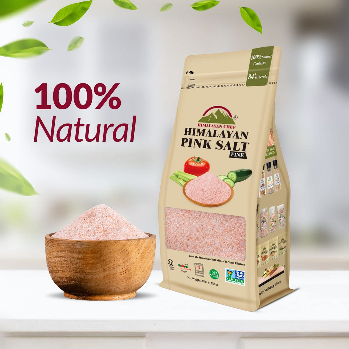 Himalayan Chef Pink Himalayan Salt, Extra Fine Grain - 8 Lbs