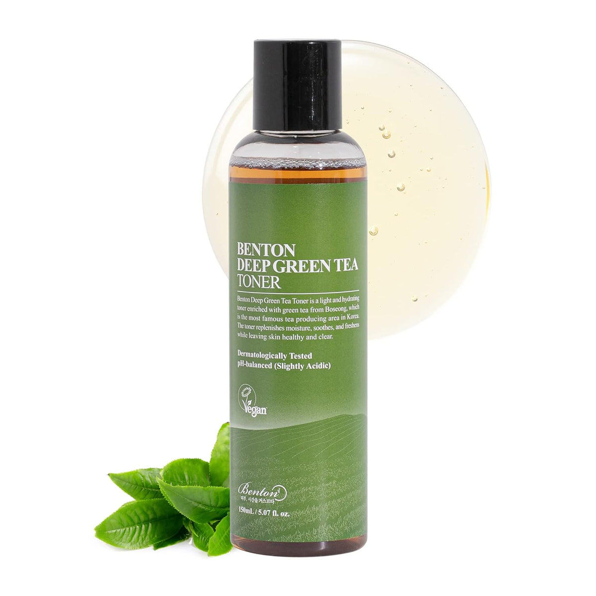 BENTON Deep Green Tea Toner - 150ml (5.07 fl.oz) for Face, Sensitive & Oily Skin