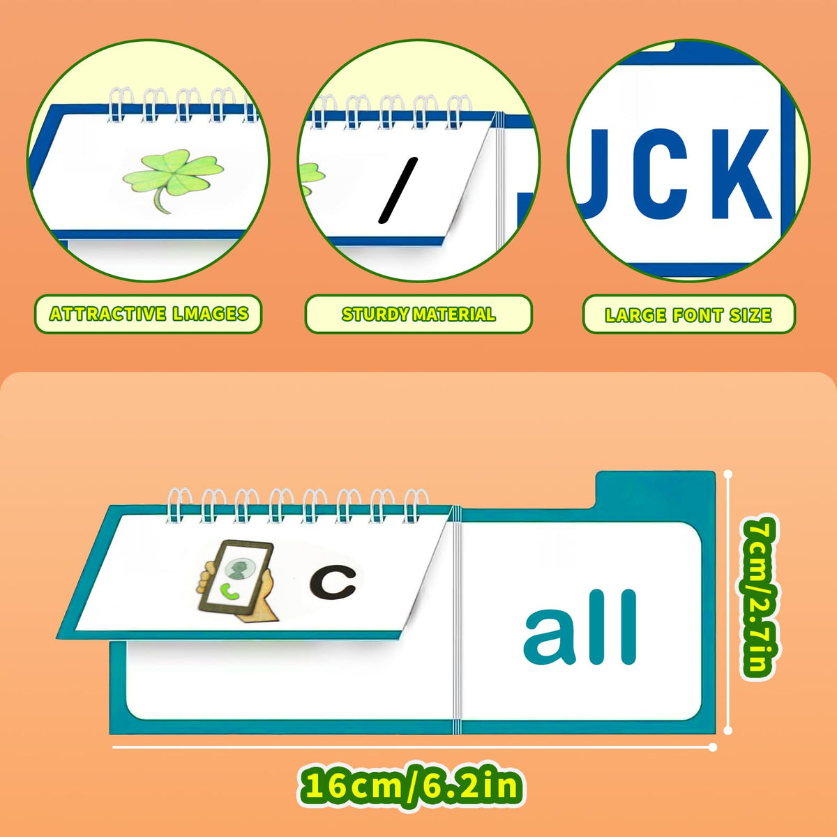 30 Read and Rhyme Flip Books - Word Family Flip Books, Read and Rhyme Flip Cards, ABC Vocabulary Flash Cards for Educational Reading Games