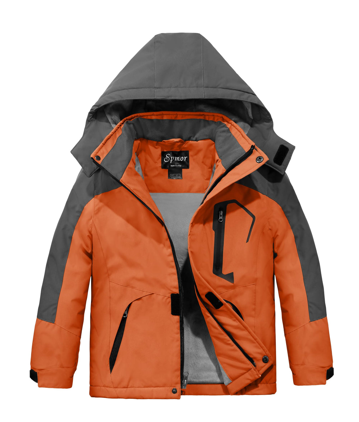 Spmor Boys Waterproof Ski Jacket Warm Coat Windproof Winter Snowboarding Jacket Lily Orange 8