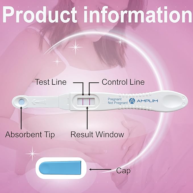 Amplim Fertility HCG Midstream Pregnancy Test Sticks | 99.9% Accurate, Ultra Sensitive 10 MIU/ml, 6 Days Early Detection Results at Home | Rapid 2-Second Test | Bulk Pack of 15 Reliable Strip Sticks