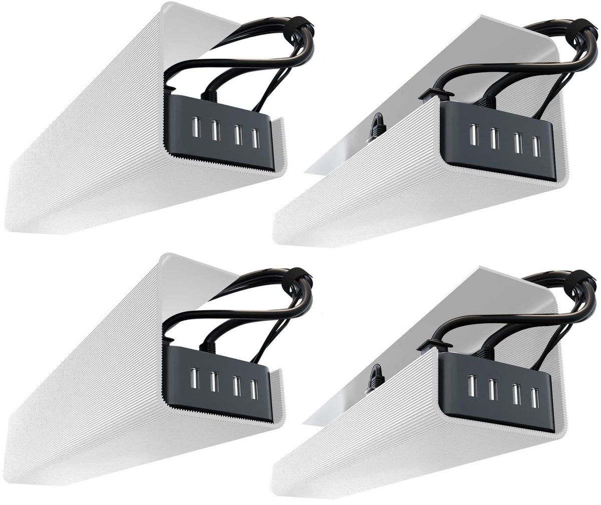 No-Screw Under Desk Cable Management Tray - Self-Adhesive Installation, Cord Management, Cable Tray, Under Desk Wire Organizer - Black Set of 2