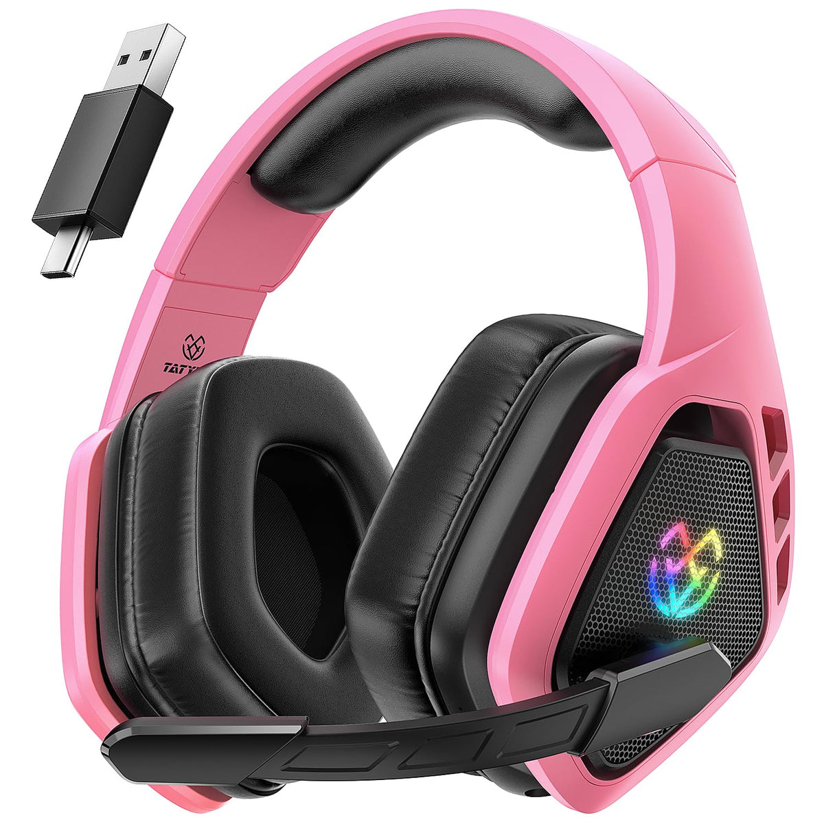 Wireless Gaming Headset for PC, Ps5, Ps4, 2.4 Ghz USB & Type-C Gaming Headphones with Microphone, 30H Battery Bluetooth Headphones for Switch, Laptop, Mobile, Mac
