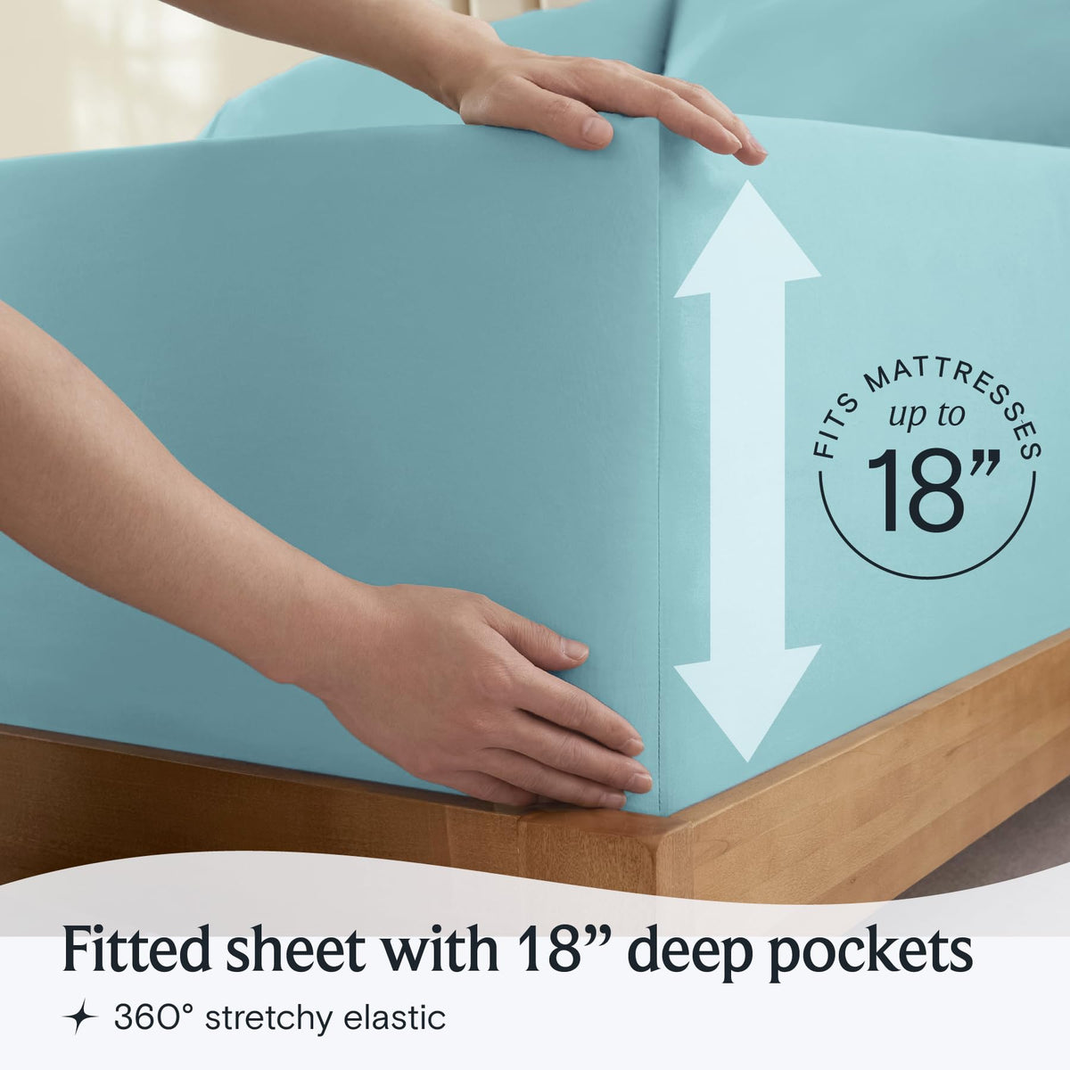 LuxClub 4 PC Queen Sheet Set, Queen Size, Deep Pockets 18" Wrinkle Free Cooling Bed Sheets Machine Washable Hotel Bedding Silky Soft - Aqua Queen