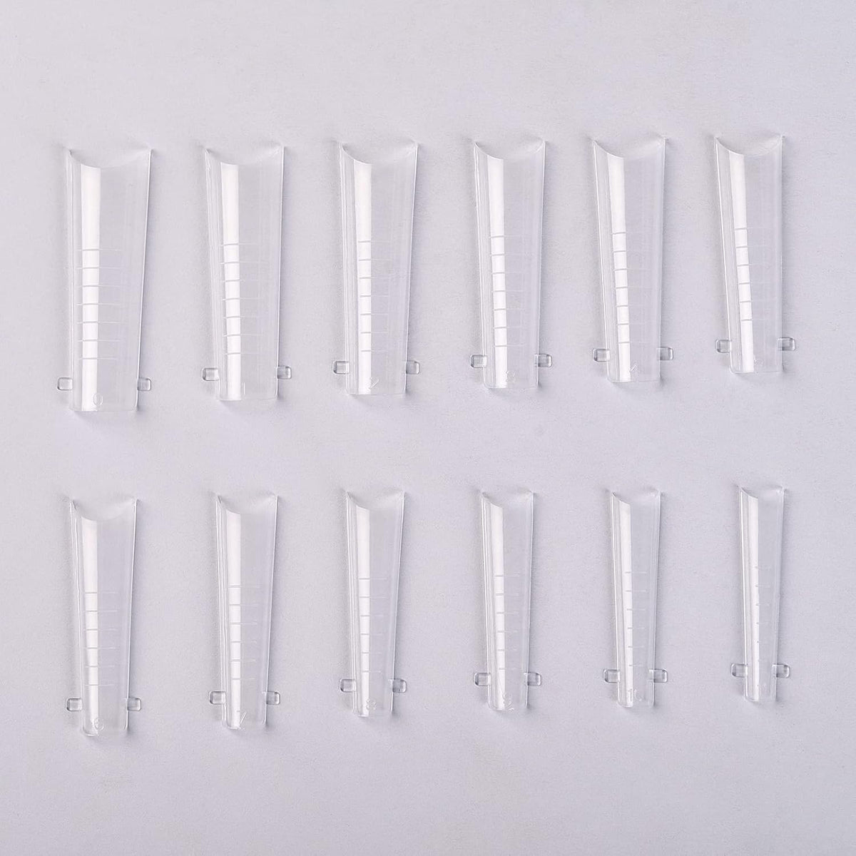 KADS 120PCS Clear Full Cover Dual Nail System Form UV Gel Acrylic Nail Art Mold Artificial Nail Tips with Scale for Extension (MODEL 10)