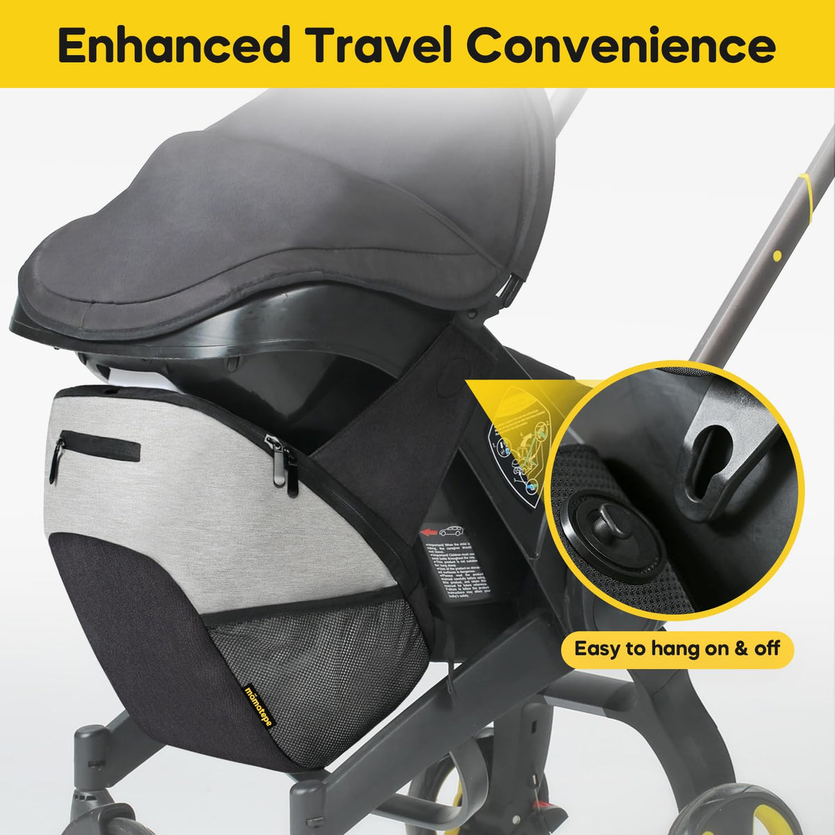 mamatepe Storage Bag Compatible with Doona Infant Car Seat, Organizer Bag,Wearable Backpack for Baby Travel,Stroller Bag for Doona Car Seat & Stroller (Grey)