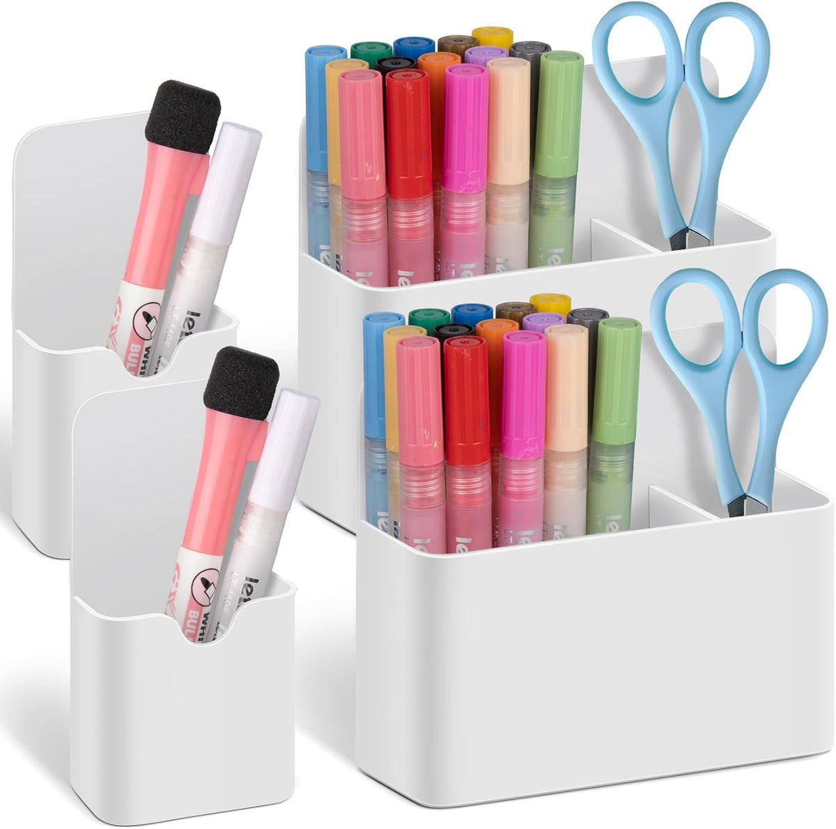 Grtard 4 Pack Magnetic Pen Holder, Magnetic Marker Holder for Whiteboard, Magnetic Dry Erase Marker Holder, Magnetic Pen Holder for Refrigerator, Magnetic Pencil Holder, Magnet Locker Organizer