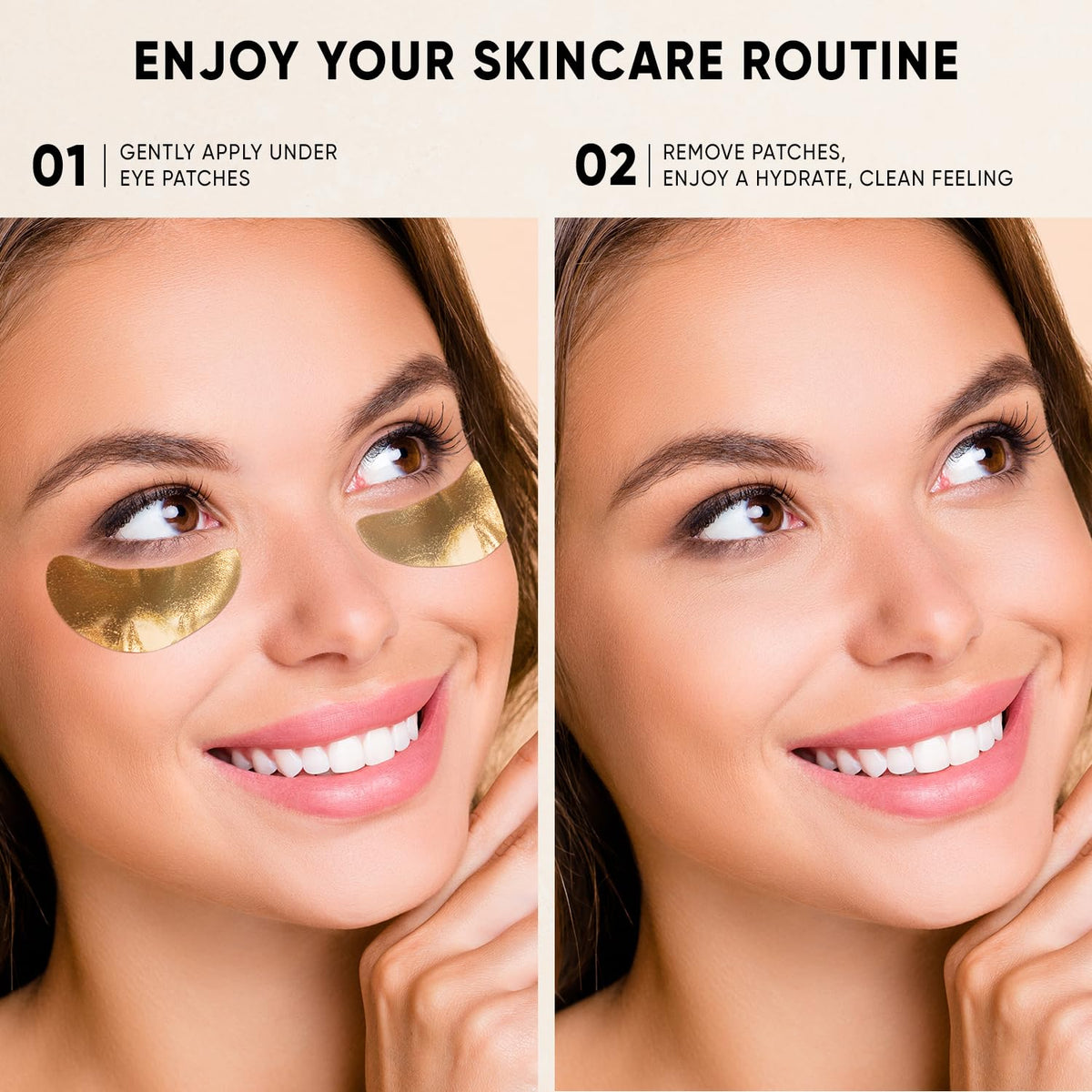 CÉLOR Under Eye Patches Premium - Golden Under Eye Mask Enriched with Hyaluronic Acid, Caffeine, Tea Tree & Collagen, under eye Patches for Women & Men (7 Pairs)