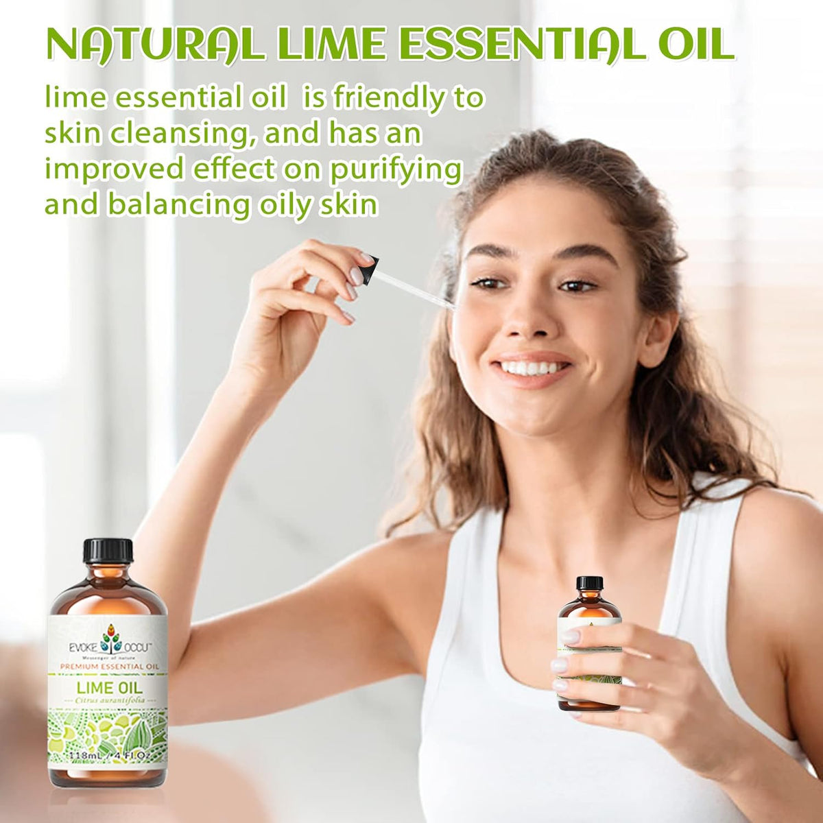 EVOKE OCCU Pure Lime Essential Oil for Diffuser, Aromatherapy, Hair and Candles Making - 4 Fl Oz