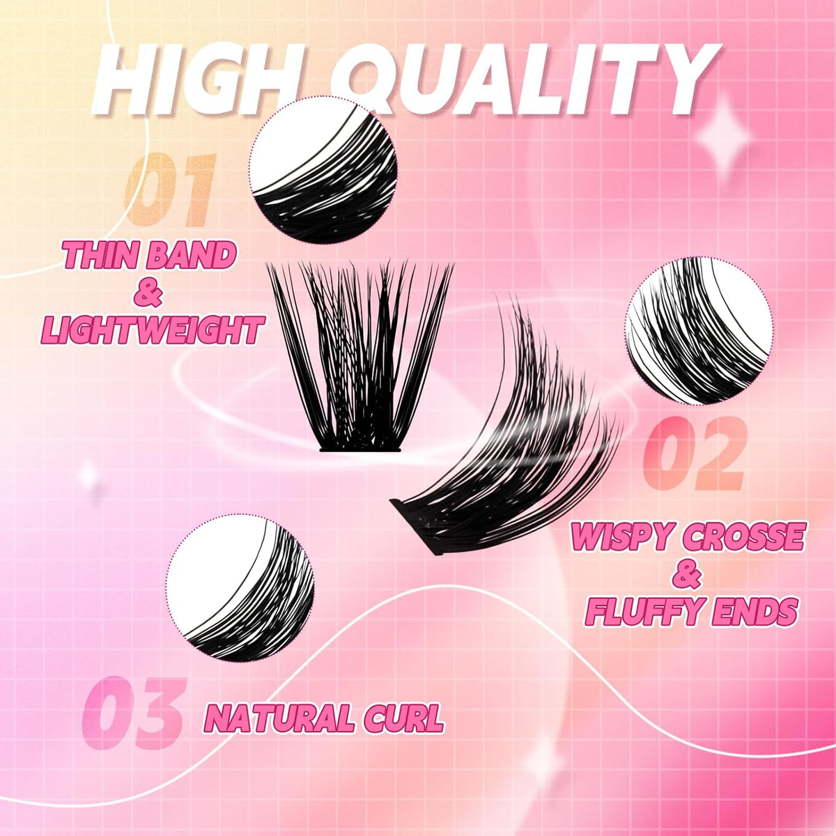Lash Clusters 280pcs 80D 10-18mm Cluster Lashes Mixed Tray 3D Effect Volume Individual Lashes Cluster Eyelash Extensions Fluffy Soft D Curl DIY Lash Extension Kit at Home (80D-0.07-D,10-18mm)