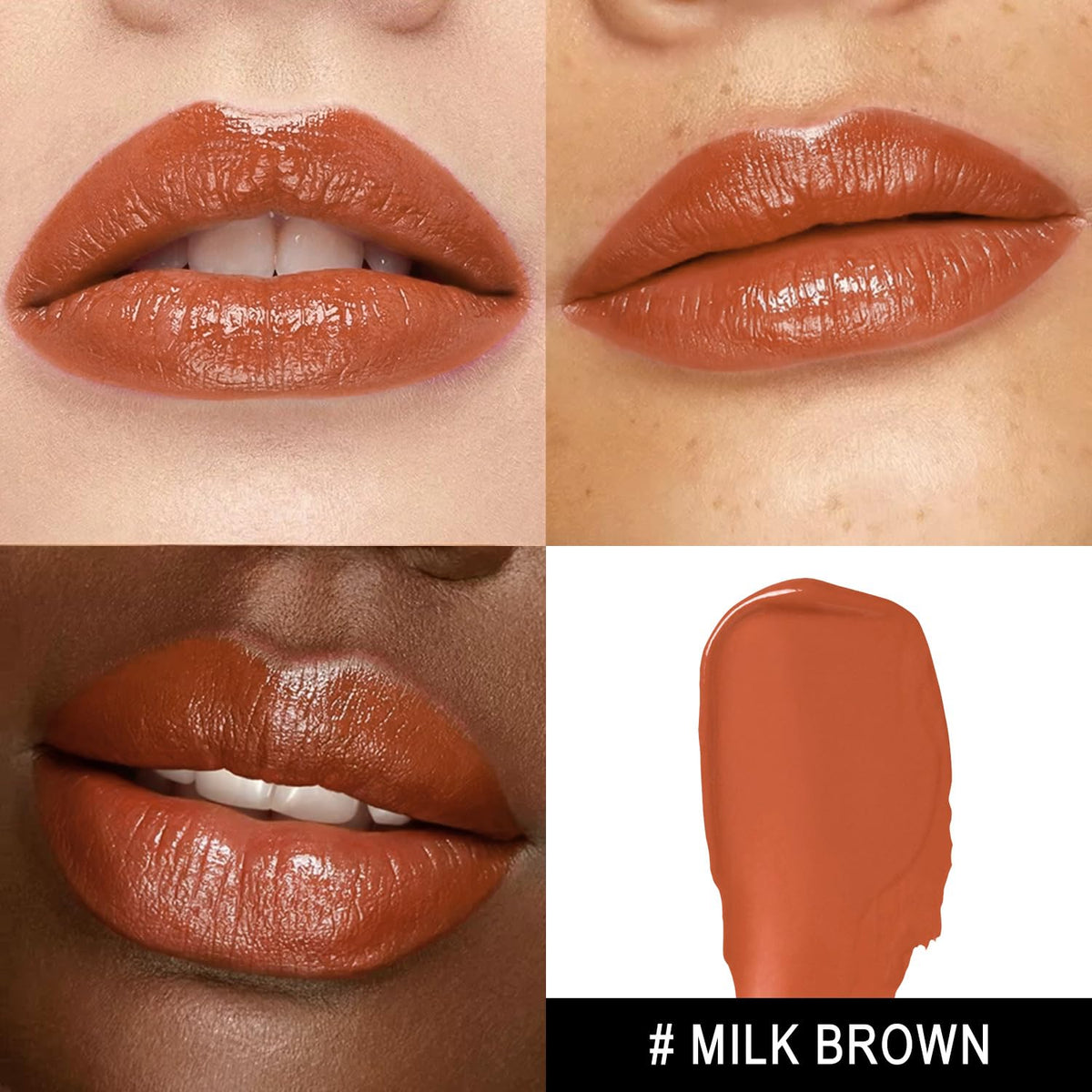 3Pc Moisture Lipsticks for Women Brown Nude Pink Lipstick Hydrate Tinted Lip Balm for Dry Cracked Lips Glossy Lip Color, MA55/58/62