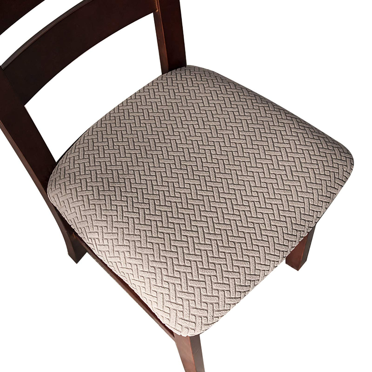 Genina Seat Covers for Dining Room Chair Seat Slipcovers Kitchen Chair Covers (Taupe, 6 Pcs)