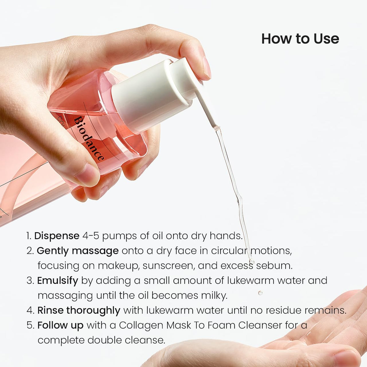 BIODANCE Collagen Cleansing Oil, Facial Oil Cleanser, Gentle Makeup Remover without Clogging Pores, Removes Bleackhed and Whitehead for Sensitive Skin, Oily Skin, Korean Skincareㅣ6.76 fl. oz. (200 ml)
