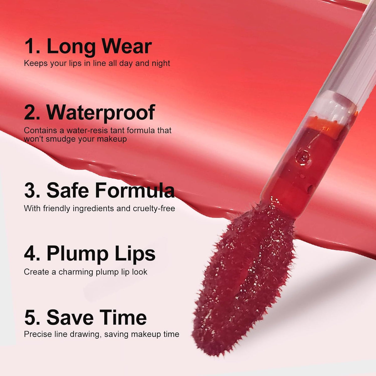Lip Liner - Lip Stain Peel Off Moisturizing Long-Lasting & Waterproof Transfer Proof & Plumping, Non-Stick Cup Lip Liner Stain Tint For All Skin Types (Cocoa, 1 PCS)