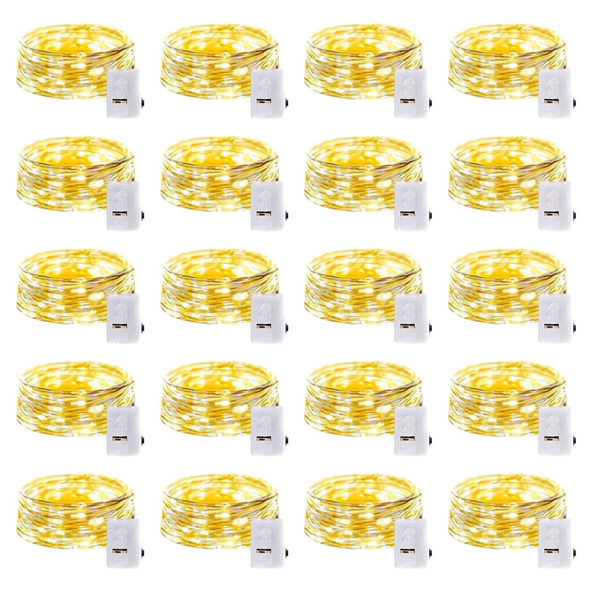 20 Pack LED Fairy Lights Battery Operated,3 Features Blinking Slowly Blinking & just on 7FT 20 LED Waterproof Mini Twinkle String Lights for Wedding Mason Jars Party Christmas Decorations(Warm White)