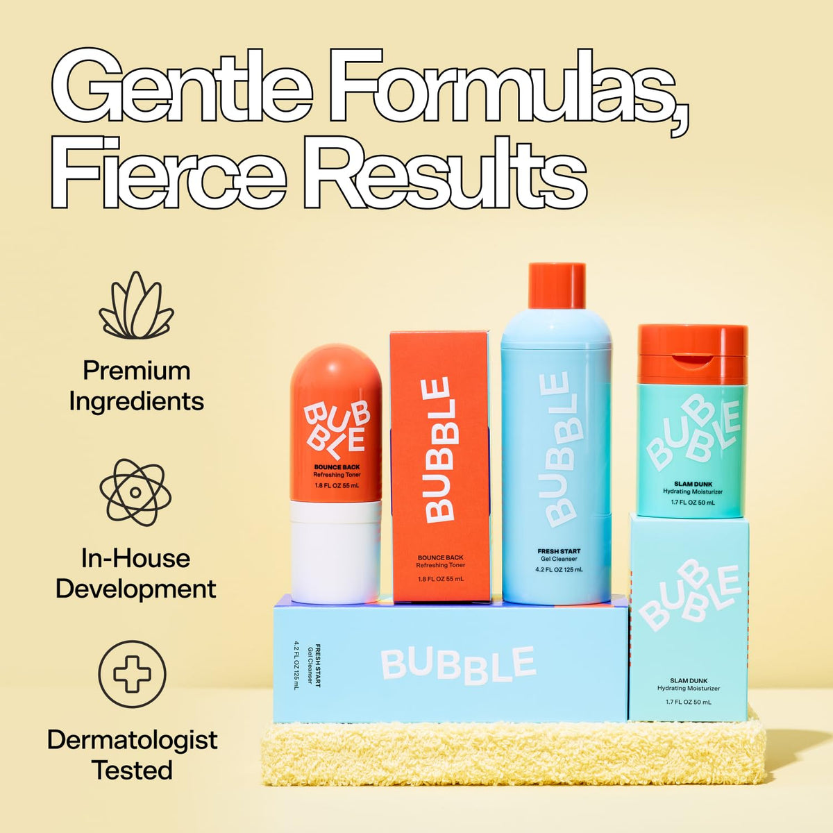 Bubble Skincare Level Up Gel Face Moisturizer for Oily Skin - Balancing + Hydrating Face Lotion with Niacinamide + Zinc to Improve Texture + Reduce Shine - Daily Lightweight Facial Moisturizer (50ml)