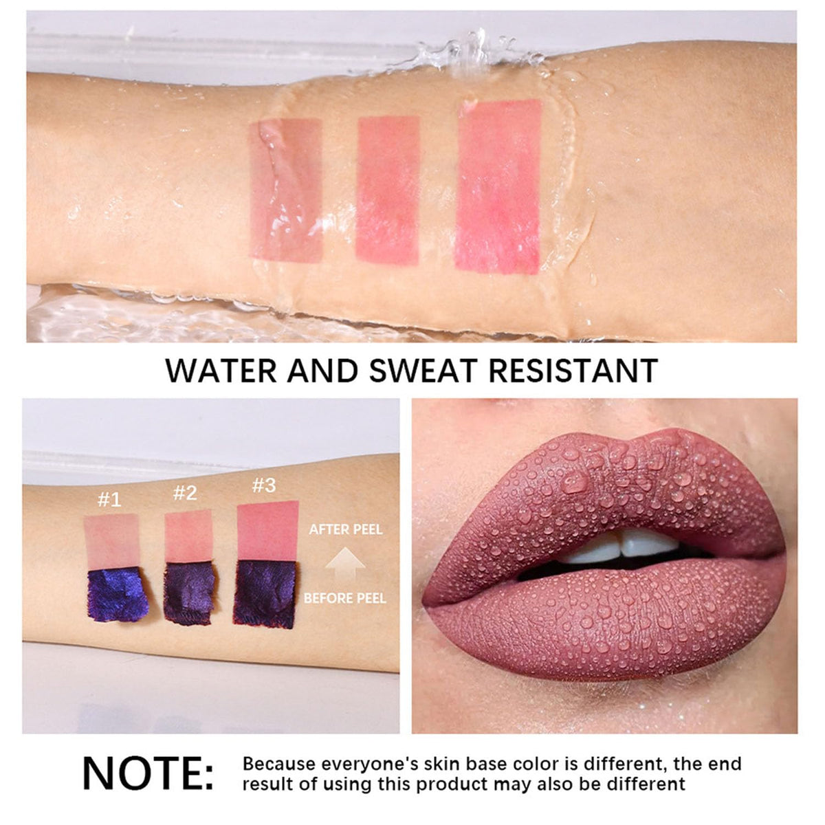 Dulele 3PCS Peel Off Lip Stain, Matte Peel Off Lip Gloss Long Wear Lip Stain Peel Off Lipstick Set, Waterproof Highly Pigmented Peel Off Lip Tint Stain (Pink, 1)