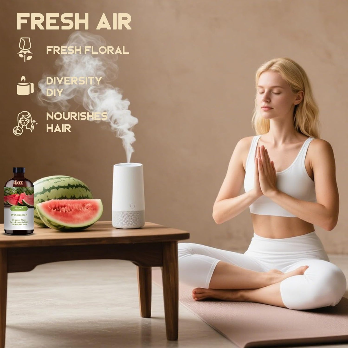 Watermelon Fragrance Oil-Watermelon Essential Oil 4.33oz (130ml)-100% Pure Natural Scent for Diffusers, Candles, Soap Making & Aromatherapy-Relaxing Home & Gift Essential Oil for Bath, Massage