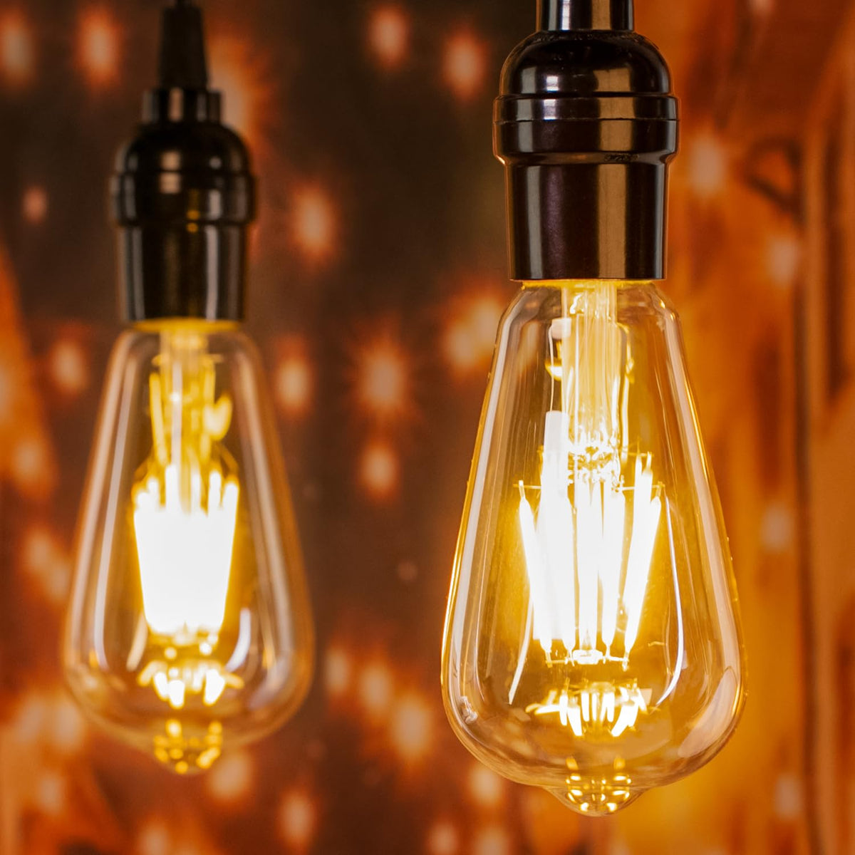 Brightown 6 Pack LED Edison Light Bulbs, 6W, Equivalent 60W, High Bright 2700K Warm White,750 Lumens, Non-Dimmable, E26 Base ST58 Antique Filament Bulbs with 80+ CRI for Ceiling Fan Bathroom Porch