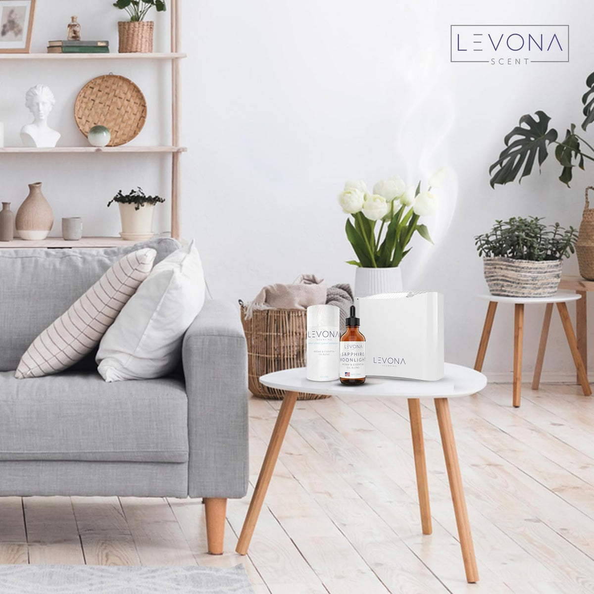 Levona Scent Essential Oils - Scents for Home, Hotel & Office Use - Perfect for Home Diffuser & Humidifiers - Aroma Fragrance Oil, Ideal for Massage, Relaxation, and Spa - Sapphire Moonlight, 120ml